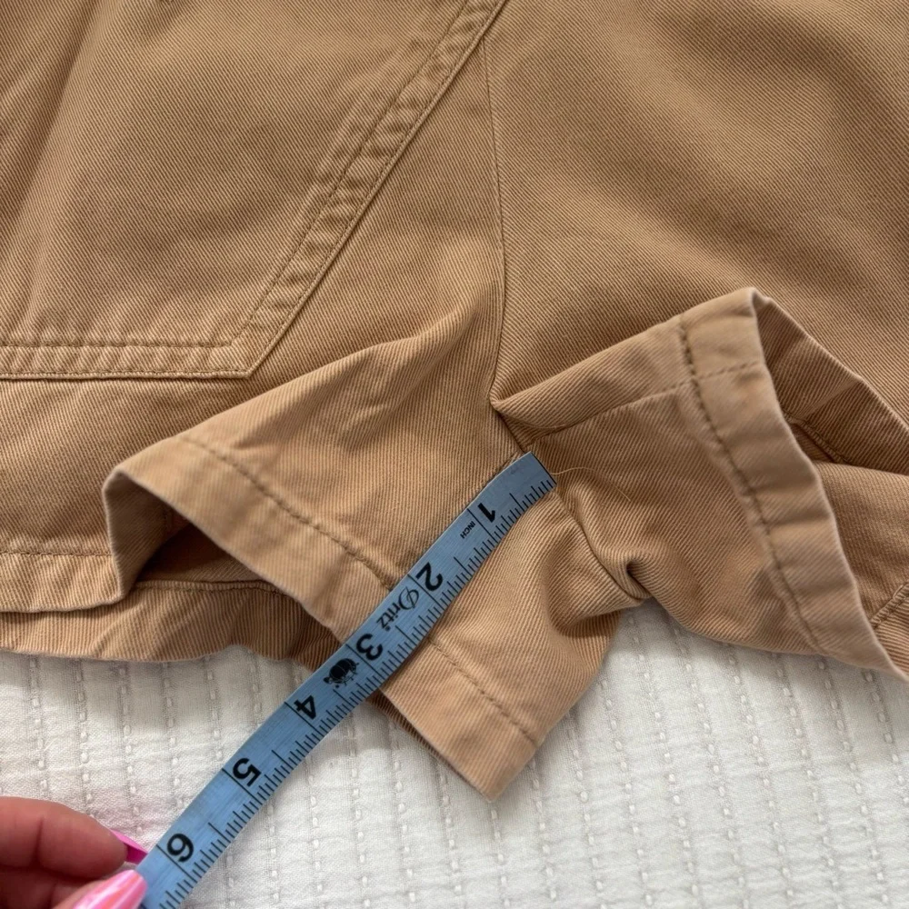 Urban Outfitters Womens Khaki High Waisted Belted Shorts Crisscross Skort Look 0